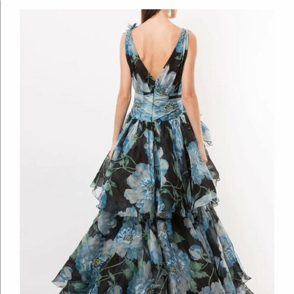 Marchesa couture floral chiffon gown - Picture 4 of 7